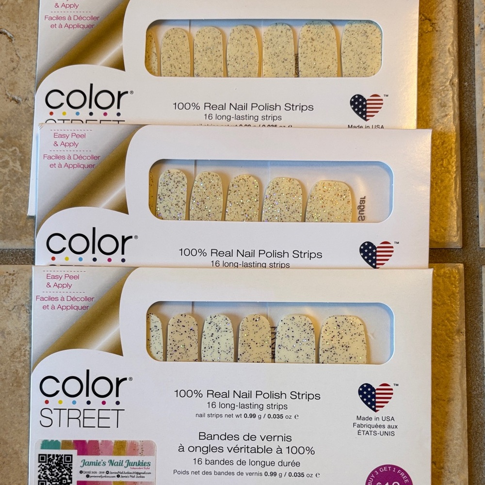 Color Street Beige Glitter Press-On Nail Strips by Color Street